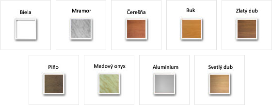 Interiérové parapety – drevotrieskové - farby