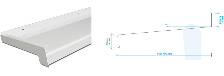 Hliníkové exteriérové parapety 2mm